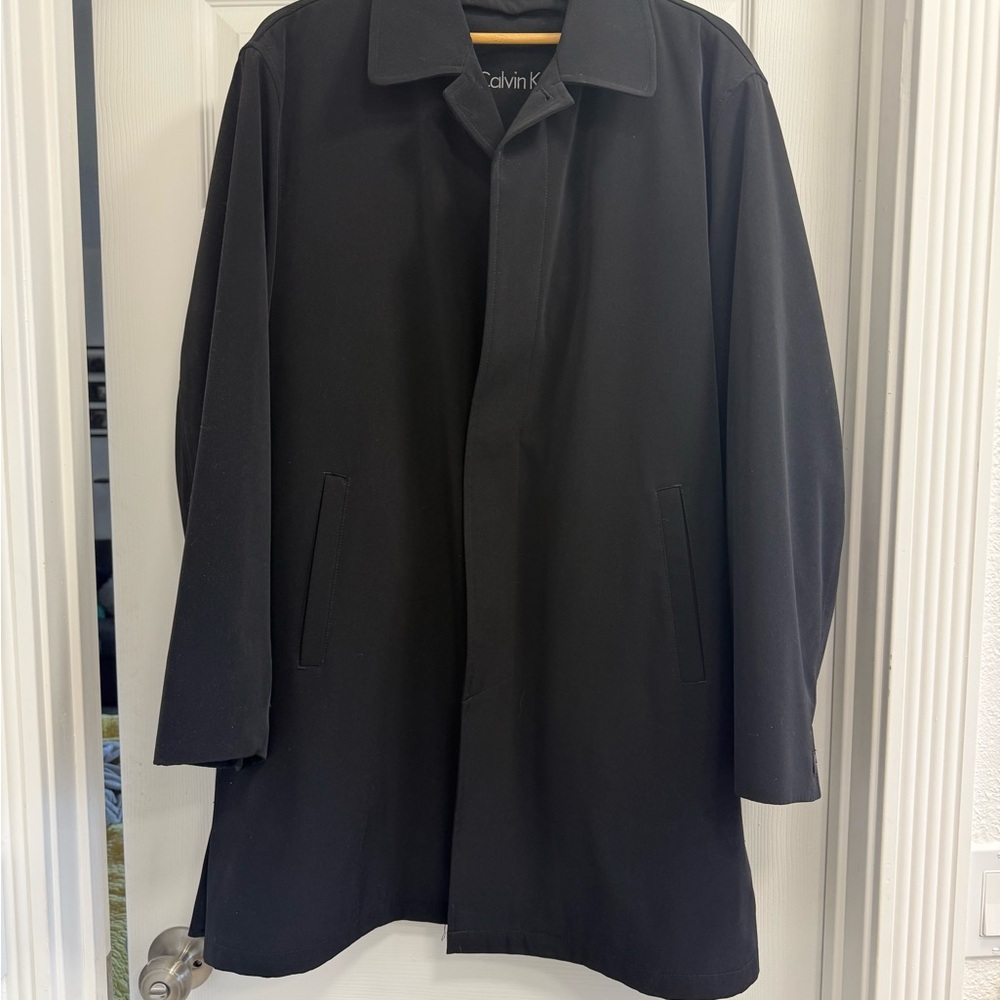 Calvin Klein Men's Classic Black Trench Coat